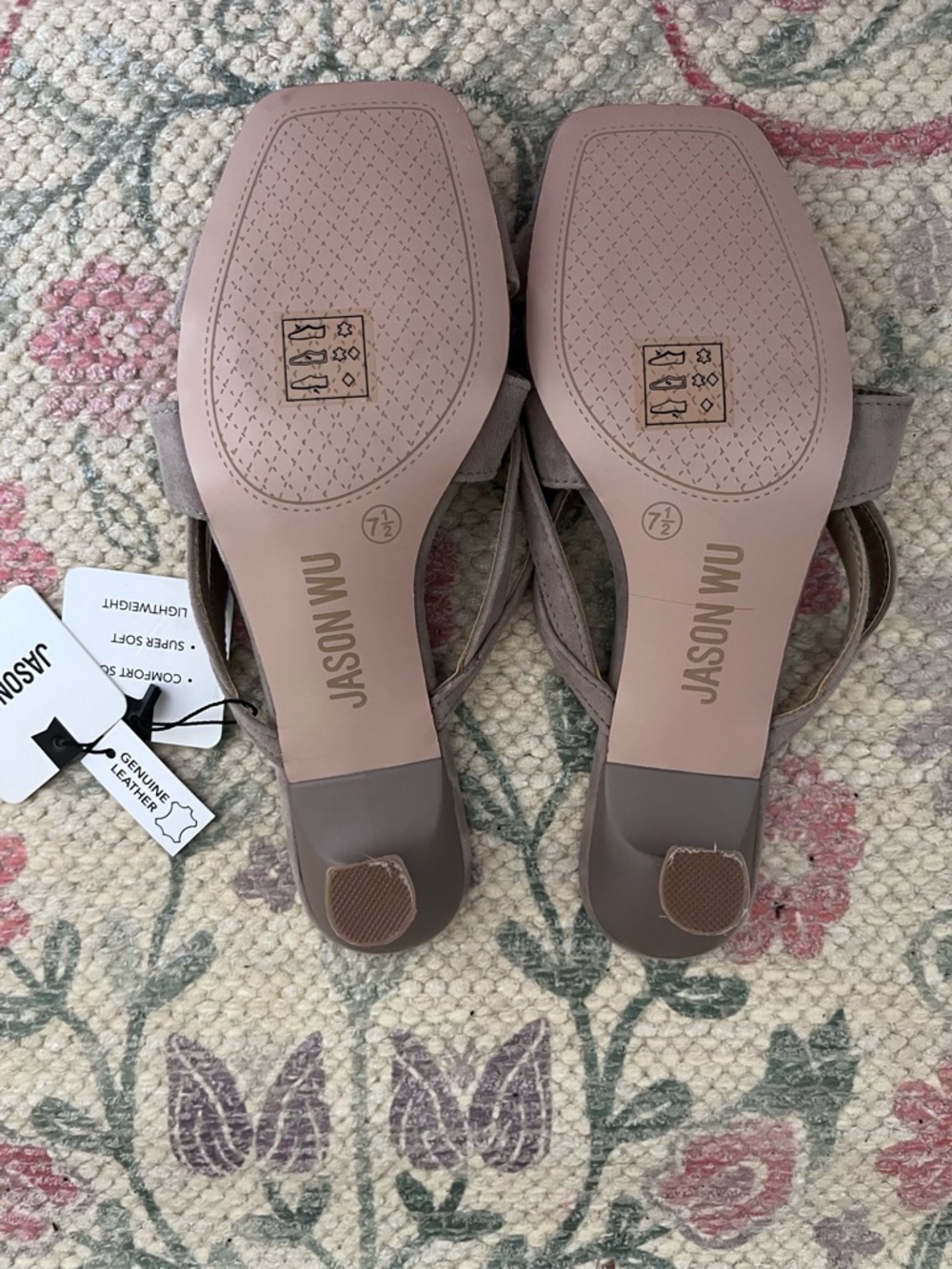 NWT Jason Wu Kims Suede Square Toe Kitten Sandal - Picture 11 of 11